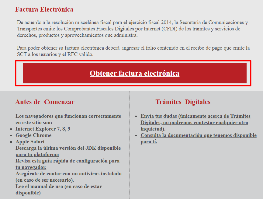 factura electronica sct